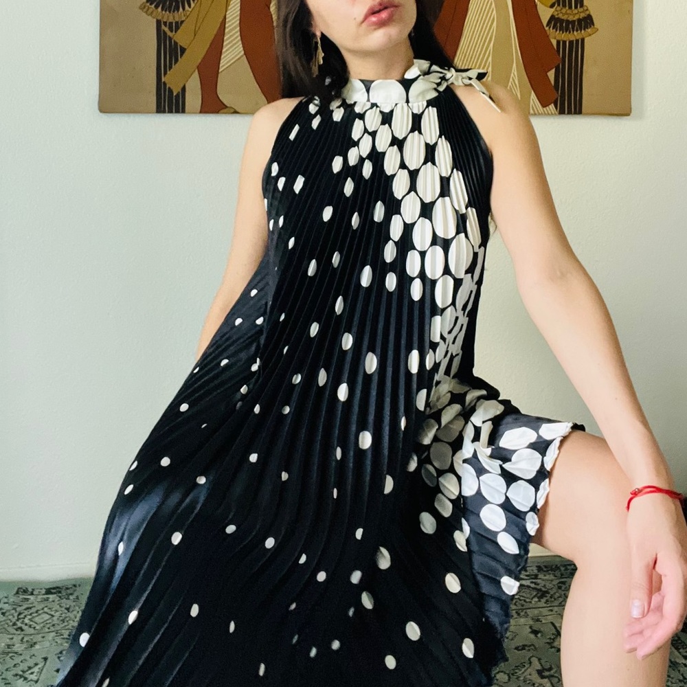 Tang Yuang Polka Dot Dress Sz M/L
